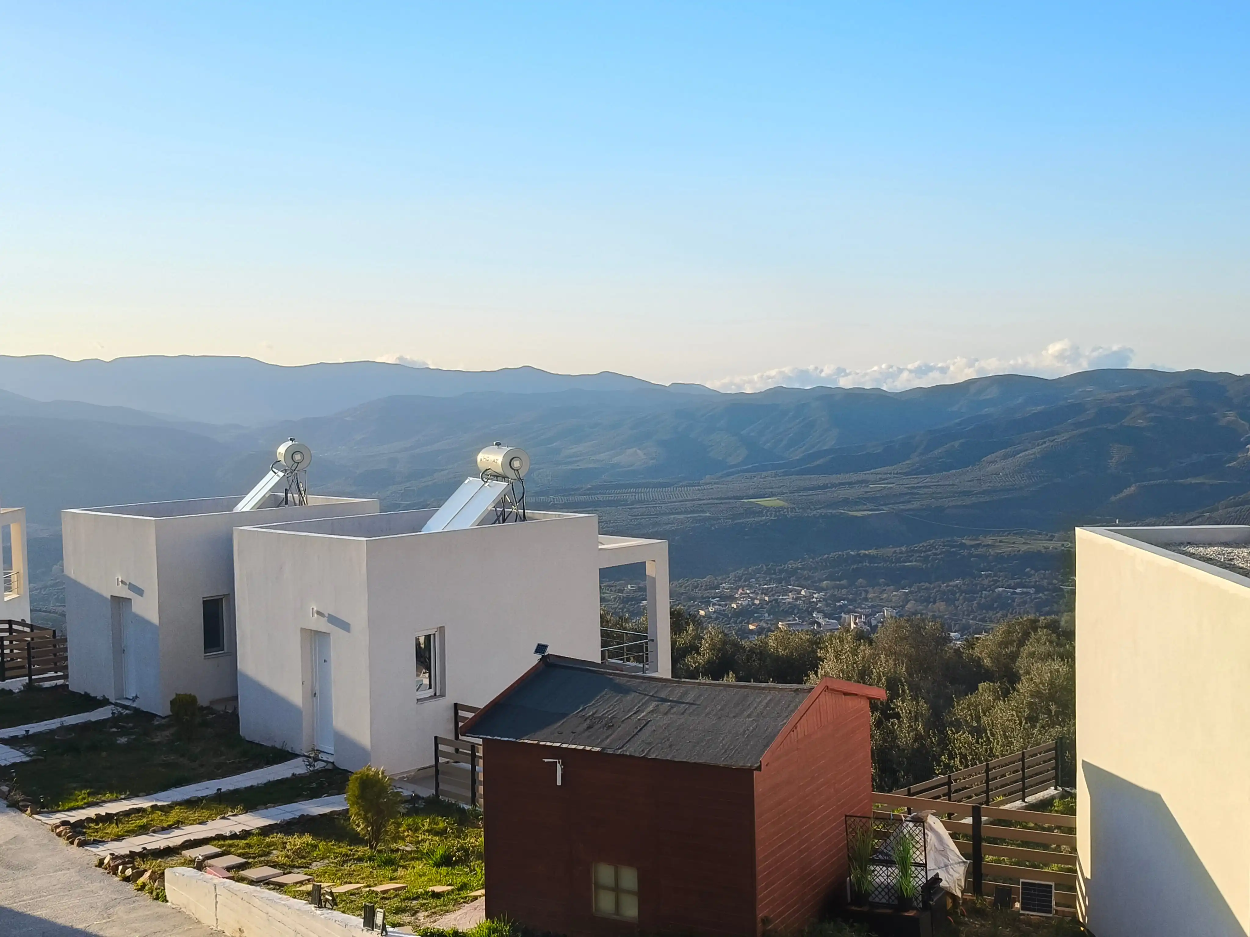 Room buildings with mountain view